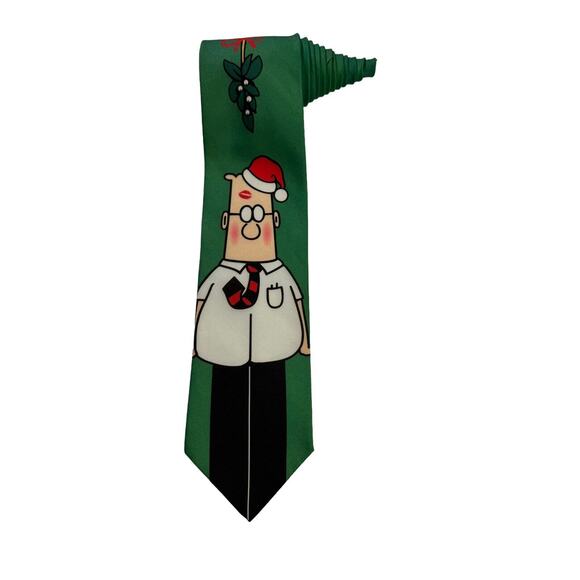 Ralph Marlin Dilbert Softwear Under The Mistletoe Christmas Vintage Necktie - Picture 1 of 7